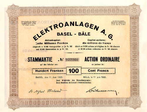 Elektroanlagen A.G. Basel-Bale