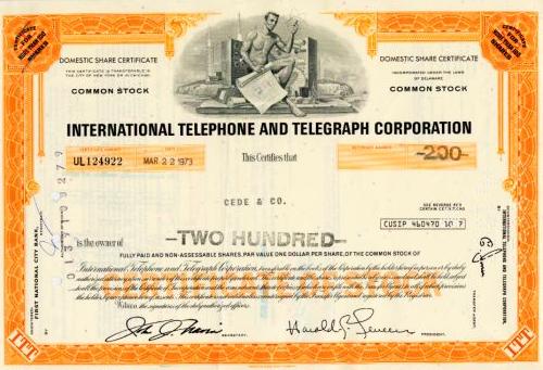 ITT International Telephone and Telegraph